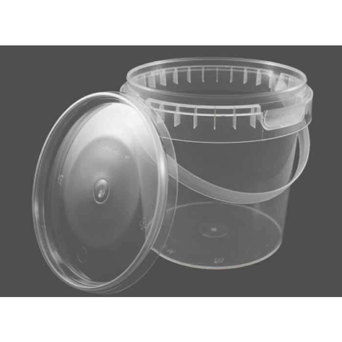 Wiaderko 0,6L transparentne + pokrywka op.100 kpl. W-6