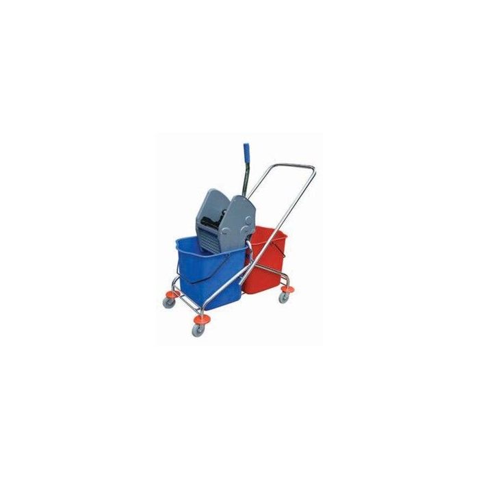 Trolley with double buckets 2x25L on a metal frame