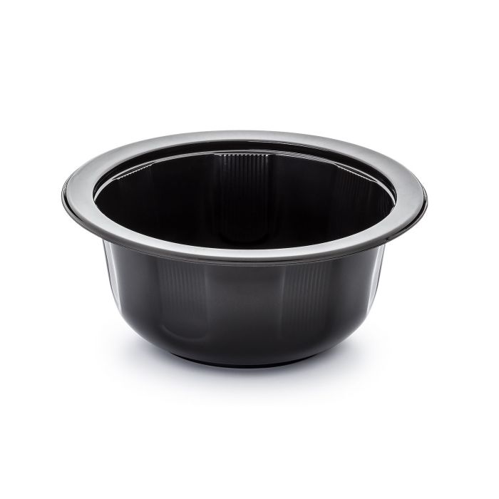 Pojemnik, flaczarka do zgrzewu PP 500ml ZUPPO śr.148 mm czarny - surówka, gorący sos, zupa op. 50 sztuk