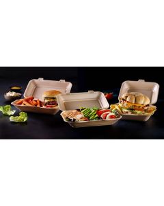 MENUBOX EPP Infinity HP6 hamburger op.300pcs (k/1) brown fully recyclable
