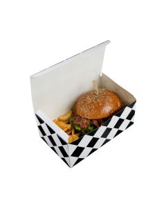 Chicken box large, grid black, size 205x125x85mm, price per pack 100 pieces