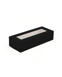 Sushi box kartonowy czarny z okienkiem 220x90x50 mm 300 szt. OP-02