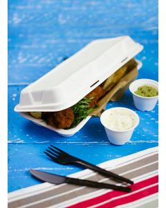 MENUBOX made of sugar cane fish&chips VEGWARE 310x145x60mm, 125 pieces