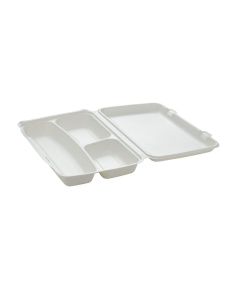 MENUBOX cane GIGA BePulp, tripartite op.50pcs, 380x240x60mm (k/2)