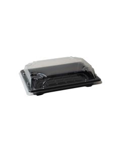 Pojemnik sushi czarny z pokrywką PET 175x125x30 mm 50 kpl OP-03