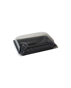 Pojemnik sushi czarny z pokrywką PET 185x130x30 mm 50 kpl OP-05