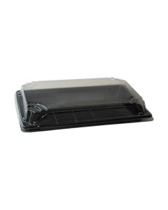 Pojemnik sushi czarny z pokrywką PET 247x155x30 mm 50 kpl OP-09