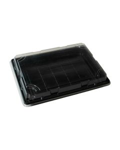 Pojemnik sushi czarny z pokrywką PET 270x195x30 mm 25 kpl OP-011