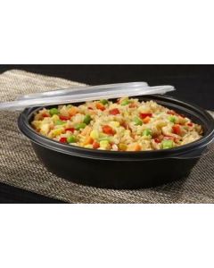 FastPac round container 1000ml black 23x4cm, 25 pieces