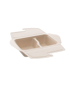 BePulp Meal Box from Reed To Go 800ml bipartite op.75pcs. (k/2) 21x15x6cm, Sabert
