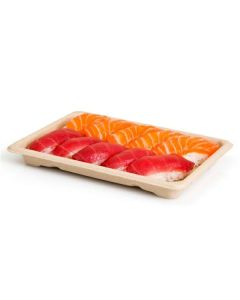 Tacka sushi z trzciny cukrowej naturalna 235x155x20 mm 50 szt.