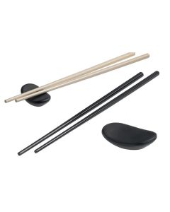 Sushi chopstick rest melamine black 5 cm 10 pcs