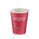 PAP/PE DW cup 300ml Enjoy op.40pc SUP (k/20) dia.90mm, embossed, mix colours