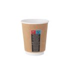 Paper cup kraft/white PAP/PE DW 300ml pack - 25 pcs.