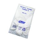 Gloves of HDPE foil, size M, transparent, 100 pieces, hang tag