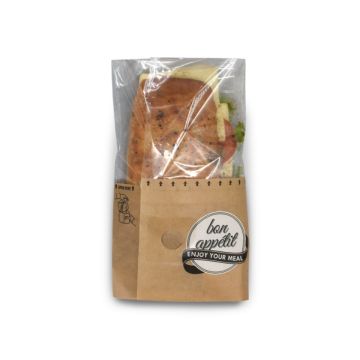 Snack Bag M Paper and foil sandwich bag 180x130x75mm, kraft, pack of 1000pcs (55438)