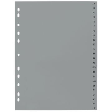 Przekładki polypropylenowa, A4+, A-Z, szare