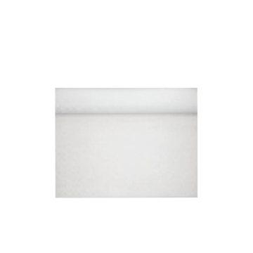 Paper tablecloth in a roll, 1.2 m x 9 m, WHITE, damask embossing (k/20)