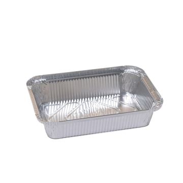 Aluminum foil container 870 ml rectangular for closing – for baking and catering