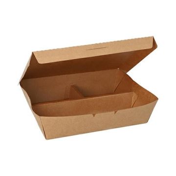 Pudełko brązowe trójdzielne 600ml 183x148x50mm op.25szt. (k/4)