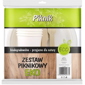 PIKNIK Zestaw grillowy 4 komplety: 4 talerze, 4 widelce, 4 noże, 4 kubki (k/8)