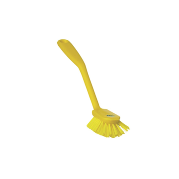 VK Washing brush with scraping edge, 280 mm, średnia, żółta