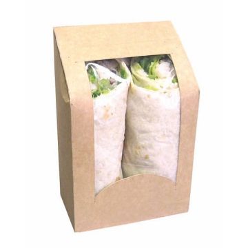 Wrap/tortilla box with window, pack of 50 152x95x54mm (box/12)