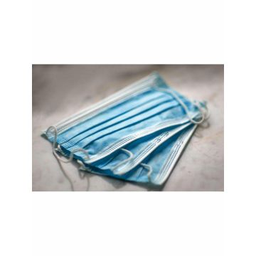 Protective mouth mask 3W 100pcs fleece, blue color