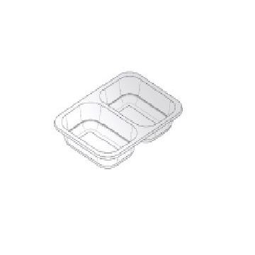 Lunch container for welding W1/601A, small, low, 2-chamber, transparent 187x137x36mm, price per package 640pcs