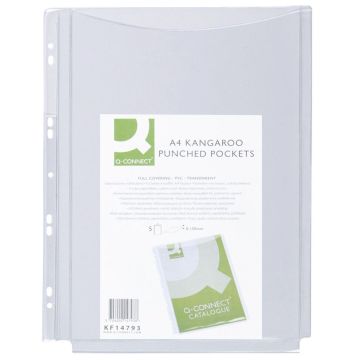 Koszulki na katalogi Q-CONNECT, PVC, A4, krystal, 150mikr., 5szt.