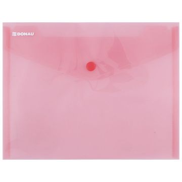 Envelope Wallet DONAU press stud, PP, C5, 180 micron, red