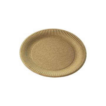Talerz papierowy brązowy 18cm gramatura 300g, cena za 50 sztuk