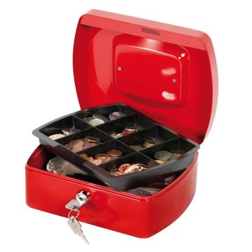 Cash Box Q-CONNECT, medium, 205x85x160mm, red