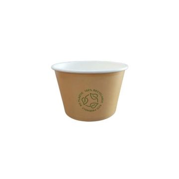 Pojemnik papierowy brązowy 500ml op.50szt. (k/15) średnica 115mm NO PLASTIC zupa, sałatka, lody