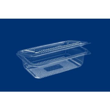 Rectangular container with hinged lid K HL750 PET, capacity 750ml, price per pack 50pcs