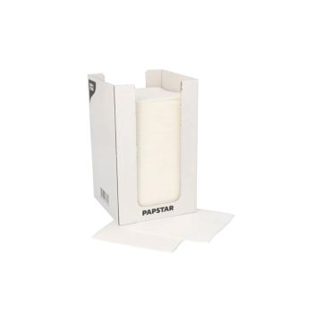 20x20 2W cocktail napkins, 1/4 white, pack of 100 in a dispenser