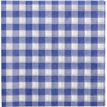 Serwetki 33x33 1W niebieska kratka op.100szt 1/4 Vichy Karo" (k/10)"