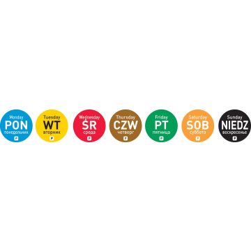 Food safety stickers for every day of the week