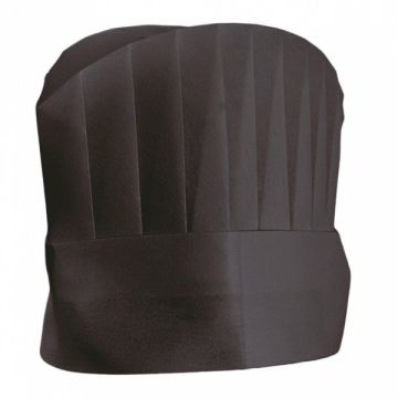 Chefs' caps black, non-woven fabric, height 20 cm, 10 pieces