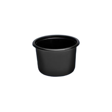 Pojemnik okrągły czarny fi115mm - surówka, gorący sos, zupa 350 ml op. 50 sztuk
