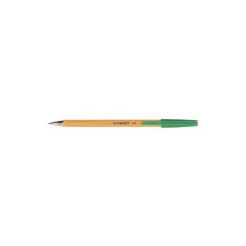 Długopis Q-CONNECT z wymiennym wkładem 0,4mm (linia), zielone