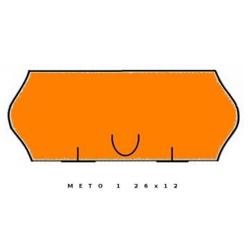 Fluor orange METO single row, 26x12 wave, 5 pcs.