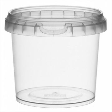 Container PP round 365ml with cover 9,5x6,5cm transparent, 375 sets