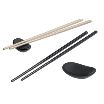 Sushi chopstick rest melamine black 5 cm 10 pcs