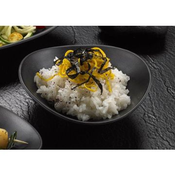 Oval bowl 18x15x5.5cm black melamine