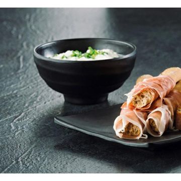 Round bowl black, dia. 11,4x 8cm melamine, 1 pc. (k/48)
