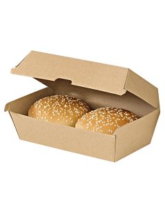 HAMBURGER/ HOT-DOG Box Kraft op.25st. (k/4) 225x125x82mm Kraft