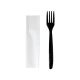 PS Premium 4 Black Tableware Set, 200-piece pack (fork + napkin in foil), REUSABLE