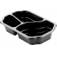 T B 250/159/3 H48 G capacity 246 pcs. 1100 ml, height 4.8 cm, black, three-part TAKE-AWAY