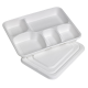 Sugar cane tray 5-chambered with lid, 282x220x37mm, op.50 sets (k/4)